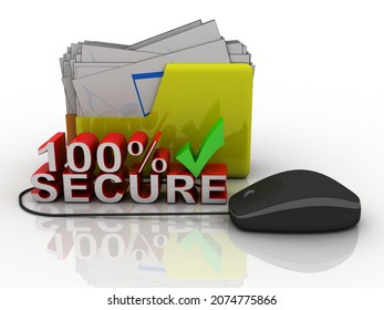 3d rendering Folder connected mouse