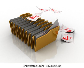 3d rendering folder with documents