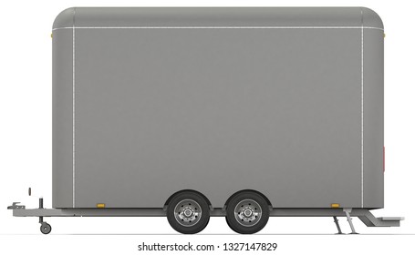 3d Rendering of a food tailer on white background