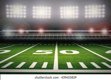 3d Rendering Football Field With Crowd Stadium