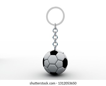 3d Rendering Football Key Chain
