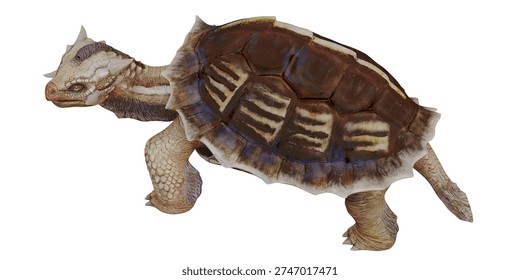 3d rendering - Fossilized turtle-like creature illustration
