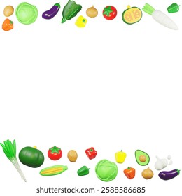 3D rendering frame material of vegetables