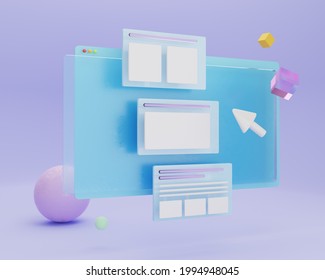 3d rendering frame user interface abstract geometric shape UX