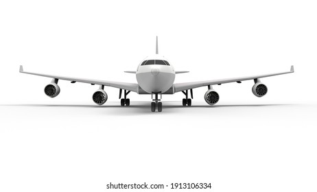 3D Rendering - Front Airline Plane