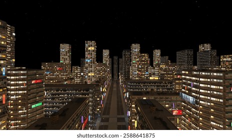 3D rendering of the future city scenery