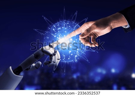 3D Rendering Futuristic robot technology development, artificial intelligence AI, and machine learning concept. Global robotic bionic science research for future human life. 3D illustration