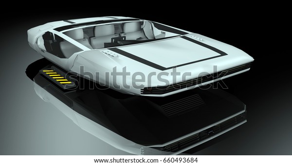 3D rendering futuristic\
vehicle
