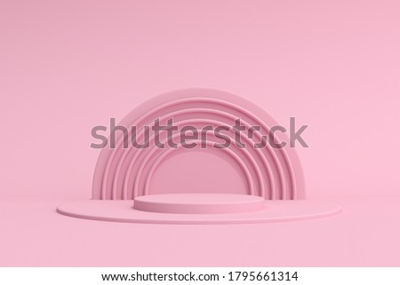 3D rendering of geometry podium, Minimal style. 