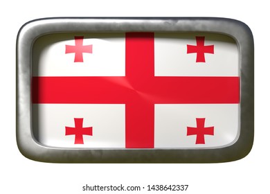 3d rendering of a Georgia flag on a rusty sign isolated on white background