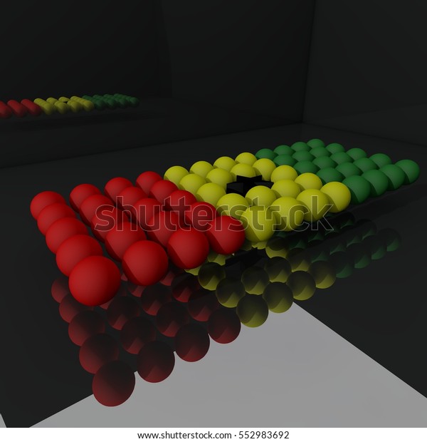 3d Rendering Ghanaian Flag Red Yellow Stock Illustration 552983692