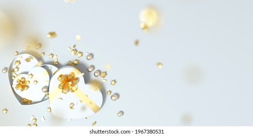 3D rendering of the gift box love scene