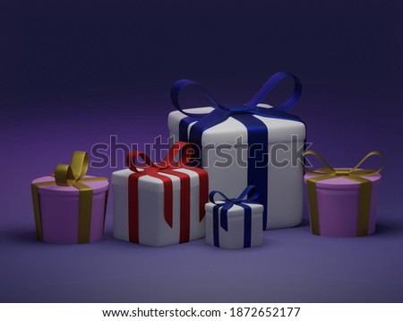 3d rendering of gifts on the background