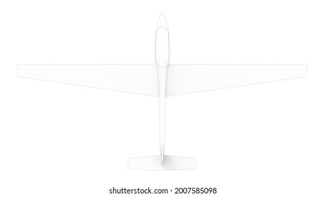 3D Rendering Of A Glider Airplane Isolated On A White Background