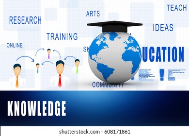 3d rendering Global education concept, Earth with graduate 