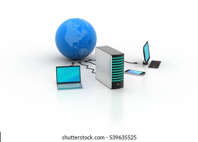 3d rendering of Global networking concept