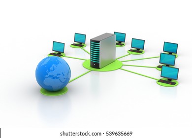 3d rendering of Global networking concept