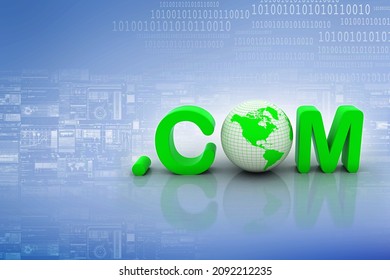 3d Rendering Globe With Word Dot Com
