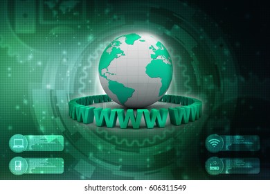 3d rendering globe with www 
