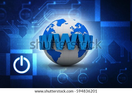 3d rendering globe with www