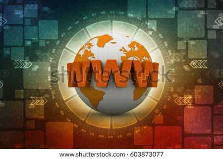 3d rendering globe with www
