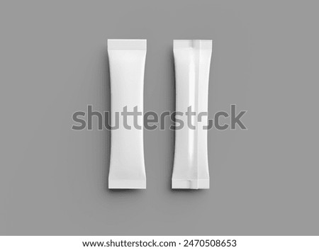 3d rendering of a glossy sachet packaging stick for your product. 3d render
