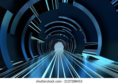 3d Rendering Glow Space And Tunel