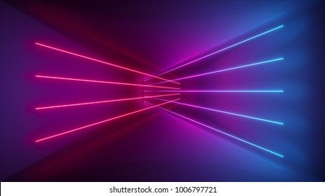 3d rendering, glowing lines, neon lights, abstract psychedelic background, ultraviolet, pink blue vibrant colors