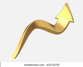 3D Rendering Of Gold Arrow