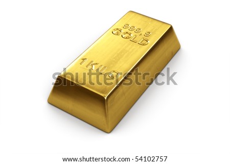 3d rendering of a gold bar