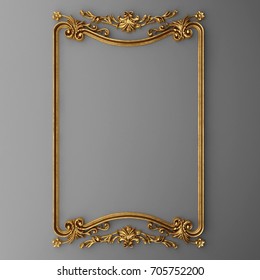 3d Rendering Gold Stucco Frame