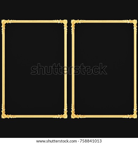3d rendering gold stucco frame