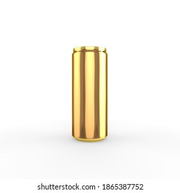 3D Rendering Golden 250ml Tin Can Mockup