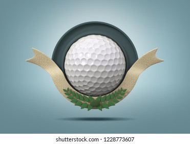 3D Rendering Golfball Rolling In To The Hole.