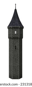 3d rendering gothic dark castle towers isolated