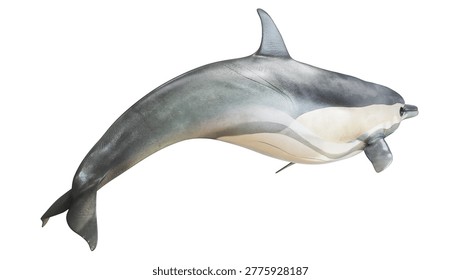 3d rendering - Graceful dolphin gliding underwater
