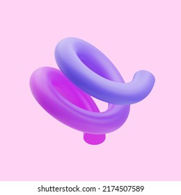 3d rendering gradient colored upward circular curve shape icon illustration  for layout decoration   more