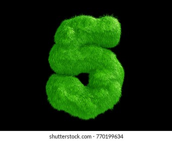 3d Rendering Grass Font 5