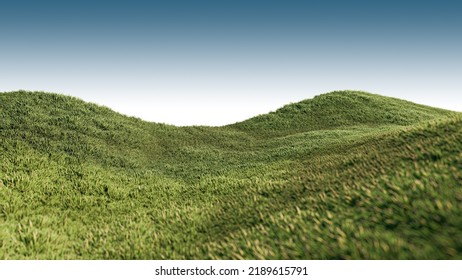 3d Rendering Of Grassed Hill Nature Scenery 
Premium Psd