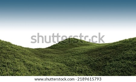 3d rendering of grassed hill nature scenery Premium Psd