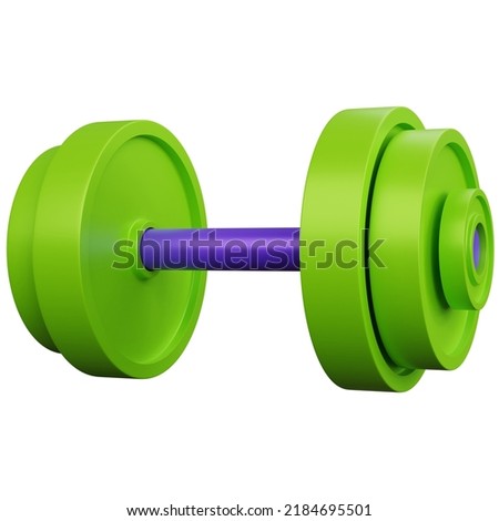3d rendering green barbell isolated