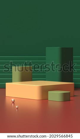 3D rendering of green geometry background