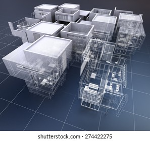 3D Rendering Of A Group Of Professional Buildings