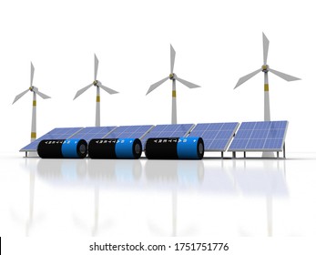 3.d Grupo de representación de turbinas eólicas con panel solar