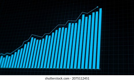 3d Rendering Growing Line Graph Digital Stock Illustration 2075112451 ...