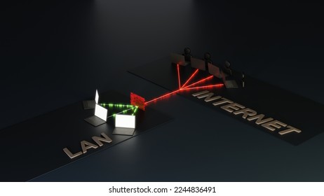 3d rendering hacking attack on company computers, data leakage from company premises, 
