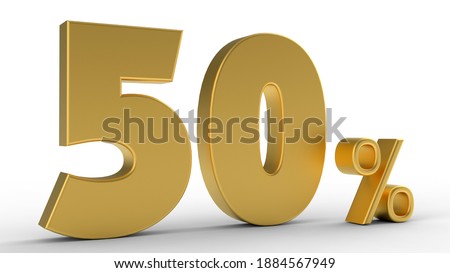 3D rendering - half golden discount 