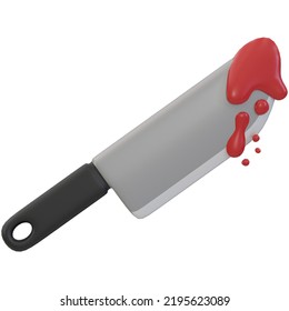 3d Rendering Halloween Icon  -  Bloody Knife