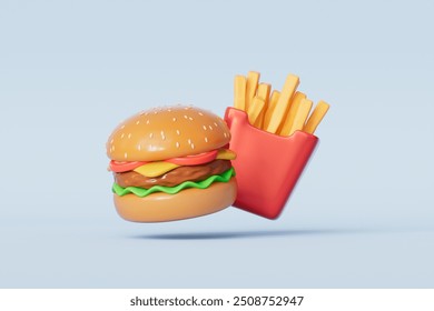 3d rendering hamburger chips and coke - Powered by Shutterstock