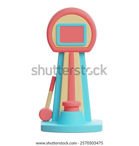 3d rendering of hammer game carnival icon isolated on white background